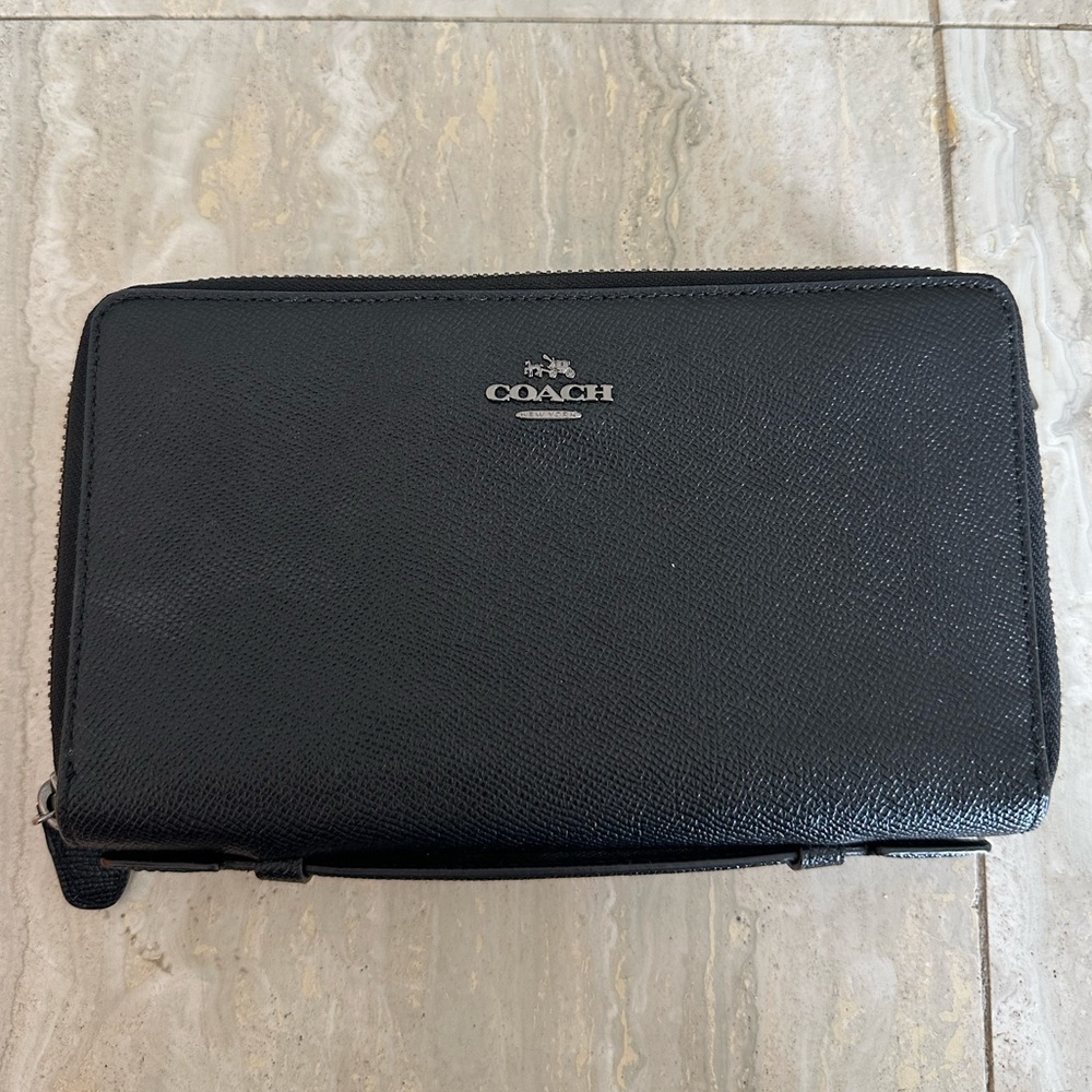 Coach Black Leather Clutch and Wallet